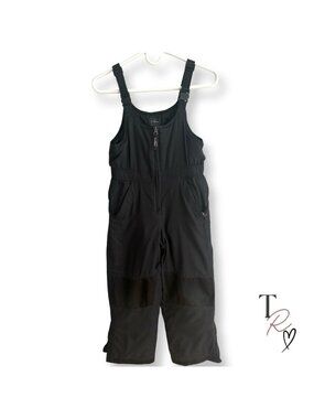 L.L.Bean Kids Insulated Snow Bib Pants Black Thinsulate Ski Snowboard Size 10